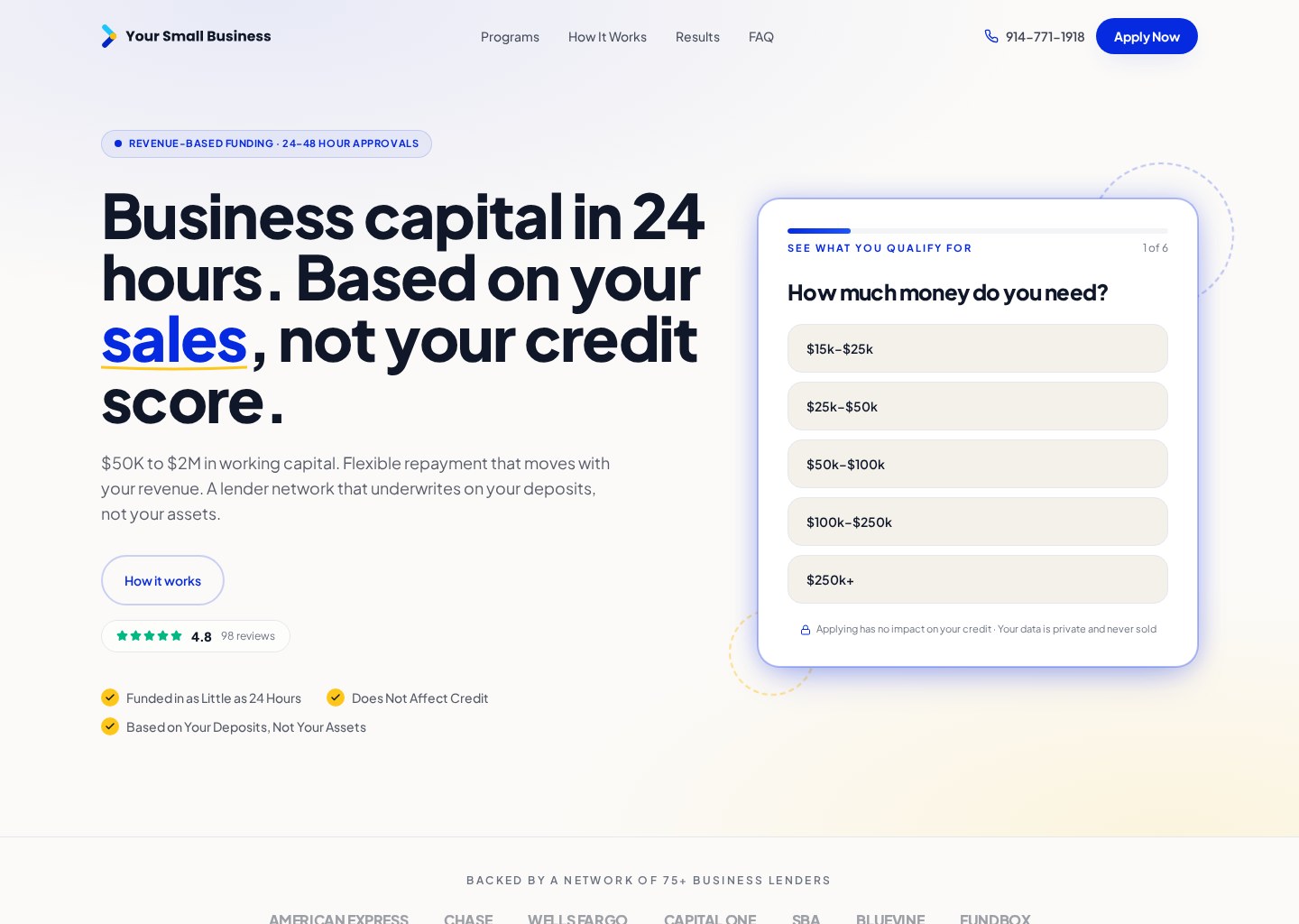 Your Small Business website homepage